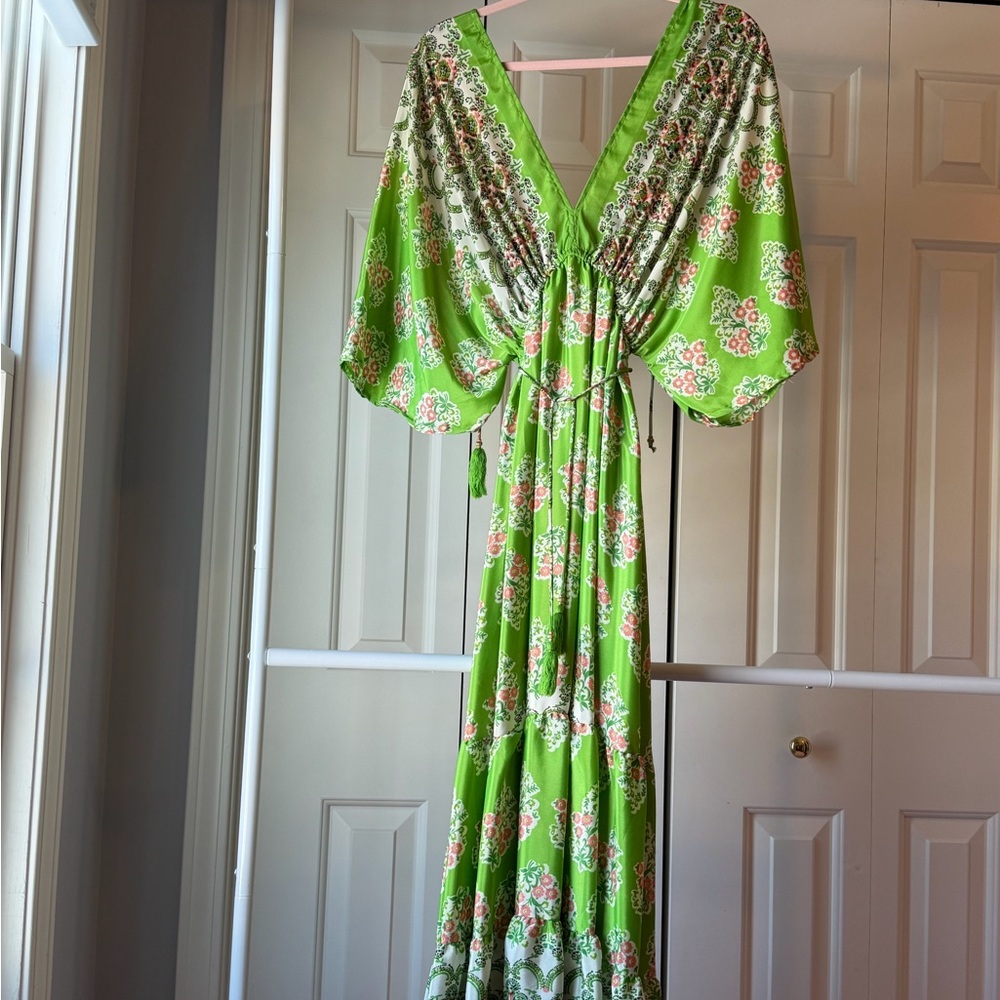 Floral Green Maxi Dress